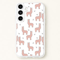 Pale Pink Alpaca Pattern Phone Case for Galaxy S26