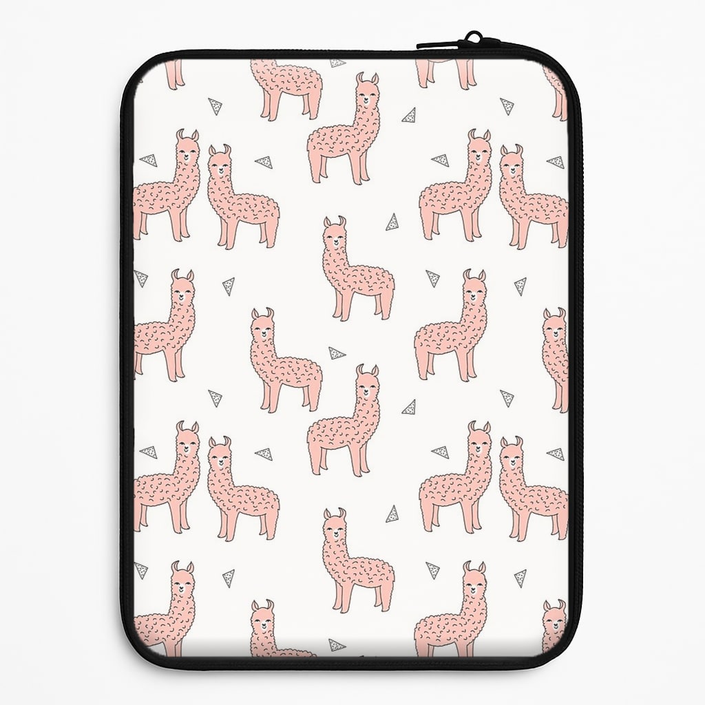 Pale Pink Alpaca Pattern Laptop Sleeve