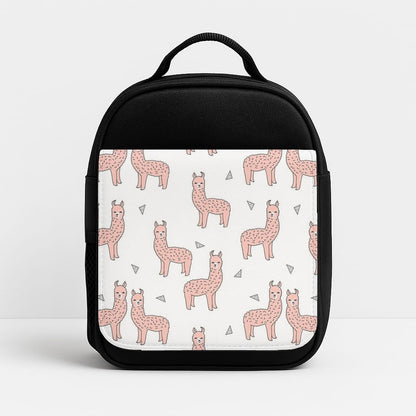 Pale Pink Alpaca Pattern Insulated Lunchbox
