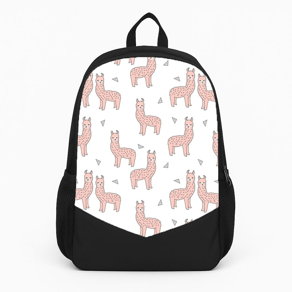 Pale Pink Alpaca Pattern Backpack