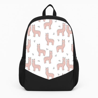 Pale Pink Alpaca Pattern Large Backpack
