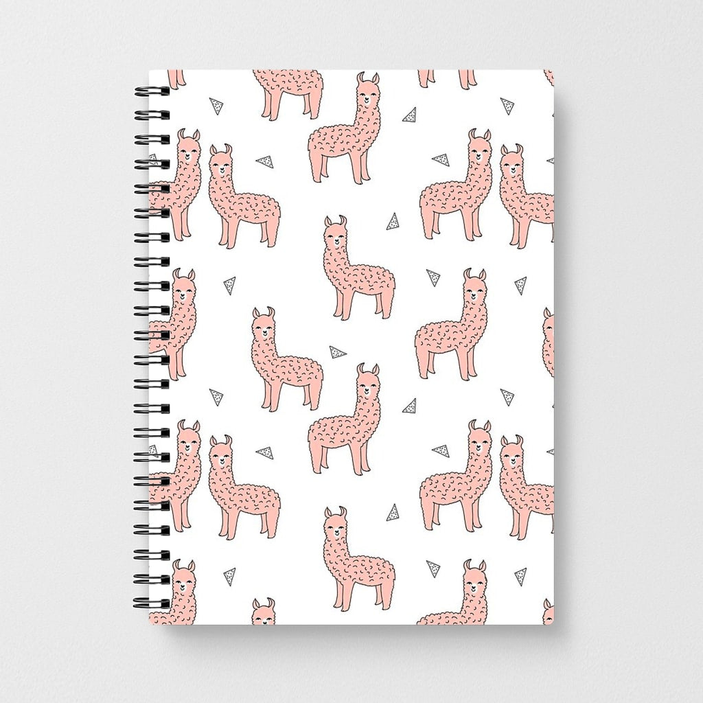 Pale Pink Alpaca Pattern Notebook - Fun Cases