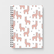 Pale Pink Alpaca Pattern Notebook 1