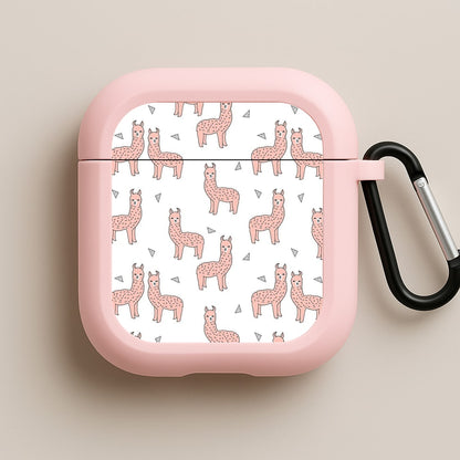 Pale Pink Alpaca Pattern Pink AirPods Case