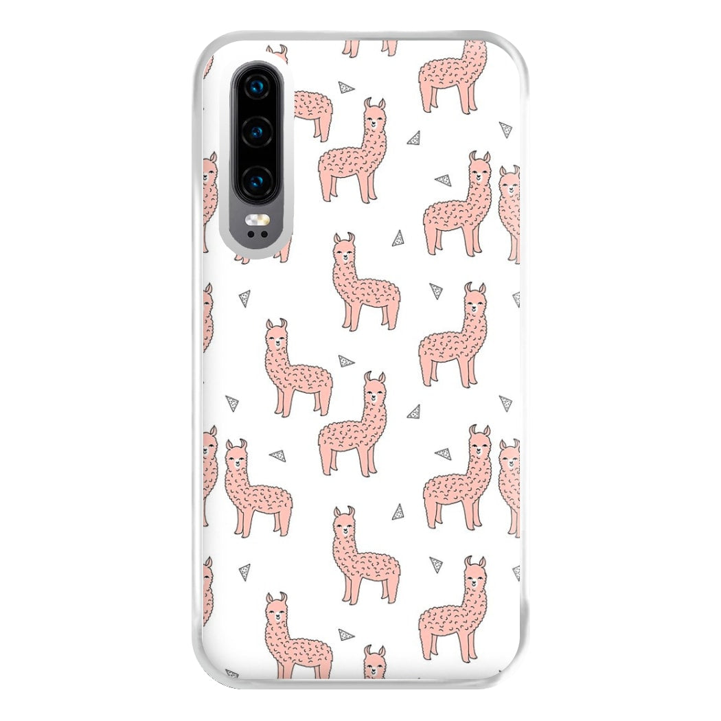 Pale Pink Alpaca Pattern Phone Case for Huawei P30