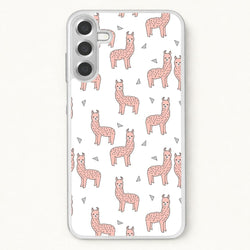 Pale Pink Alpaca Pattern Phone Case for Galaxy A37