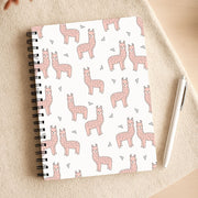 Pale Pink Alpaca Pattern Notebook 3