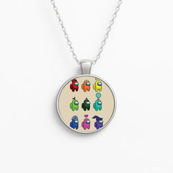 Among Gaming characters Circle Necklace