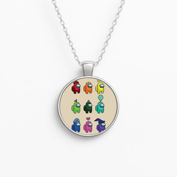Among Gaming characters Circle Necklace