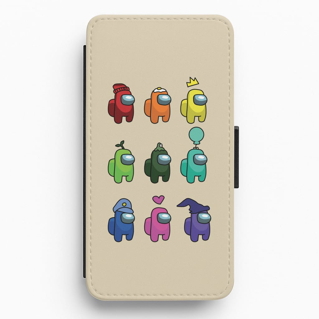 Among Gaming characters Flip / Wallet Phone Case