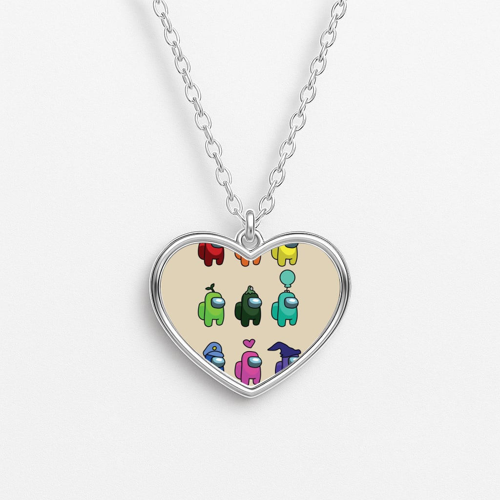Among Gaming characters Heart Necklace