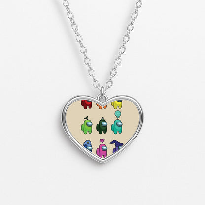 Among Gaming characters Heart Necklace