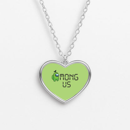 Among Gaming - Green Heart Necklace