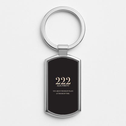 222 - Angel Numbers Silver Keyring