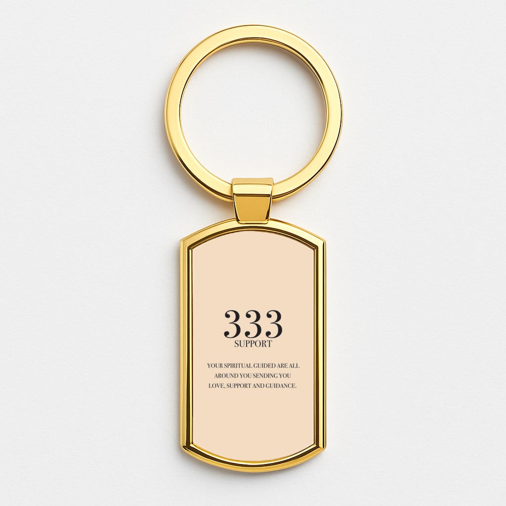333 - Angel Numbers Gold Keyring