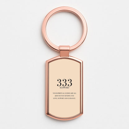 333 - Angel Numbers Rose Gold Keyring