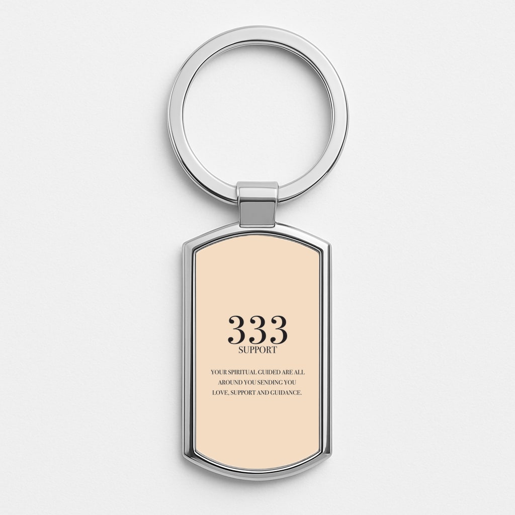 333 - Angel Numbers Silver Keyring