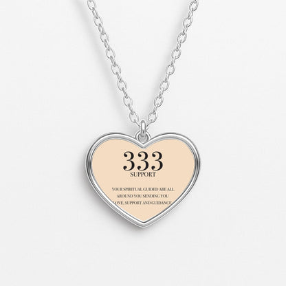 333 - Angel Numbers Heart Necklace