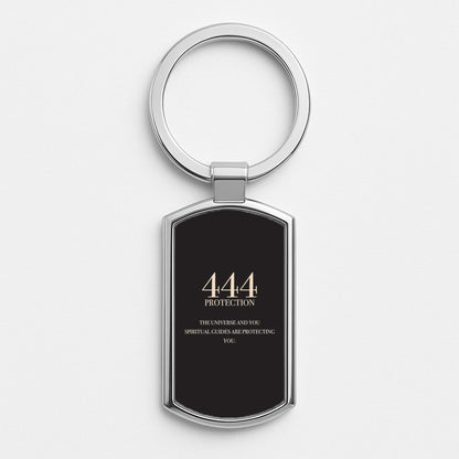 444 - Angel Numbers Silver Keyring