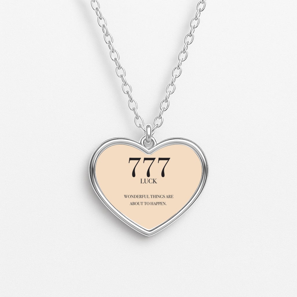 777 - Angel Numbers Heart Necklace