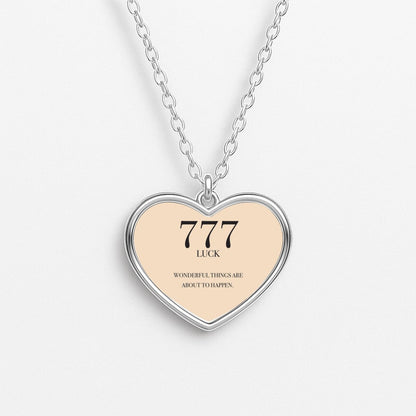 777 - Angel Numbers Heart Necklace