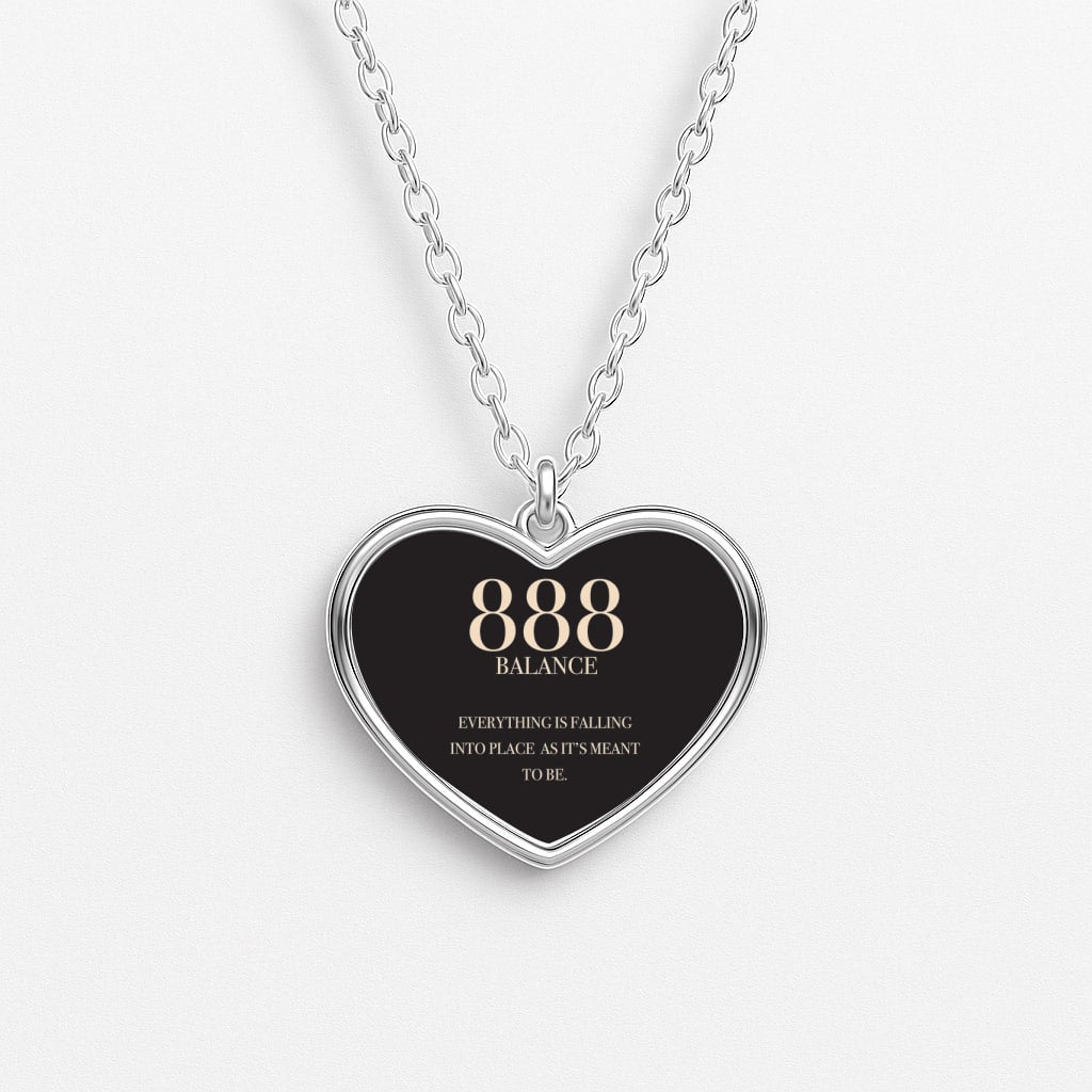888 - Angel Numbers Heart Necklace