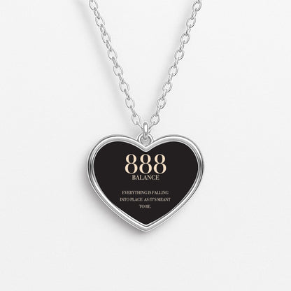 888 - Angel Numbers Heart Necklace