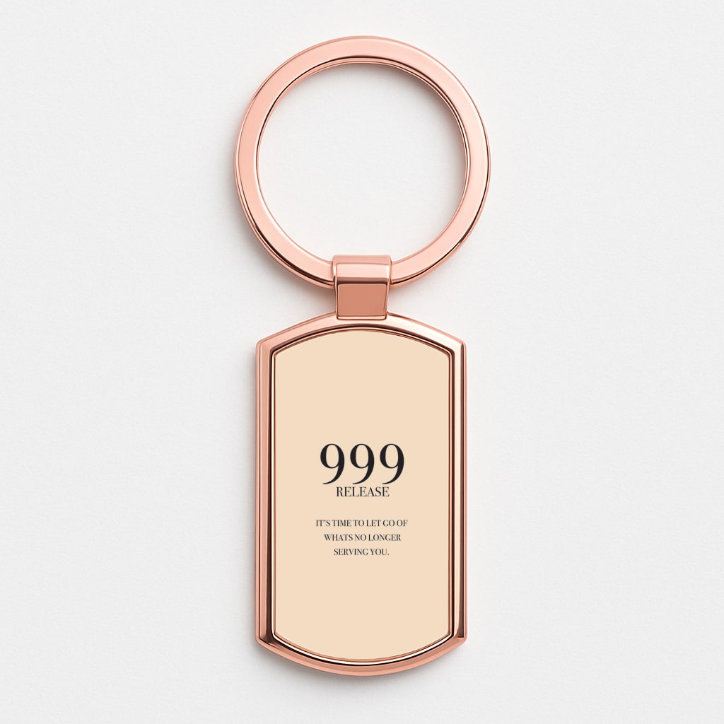 999 - Angel Numbers Rose Gold Keyring