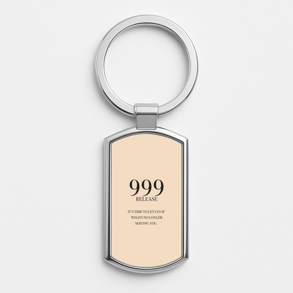 999 - Angel Numbers Silver Keyring