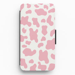 Pink Cow - Animal Patterns Flip / Wallet Phone Case