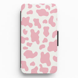 Pink Cow - Animal Patterns Flip / Wallet Phone Case
