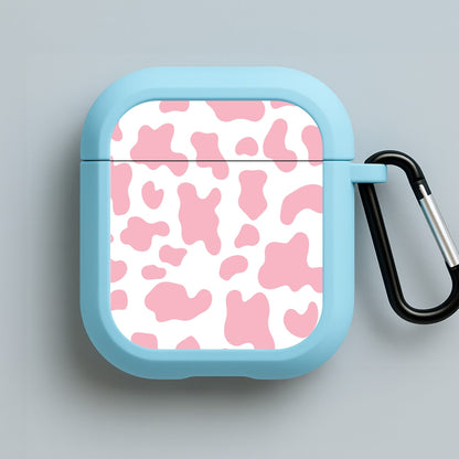 Pink Cow - Animal Patterns Blue AirPods Case