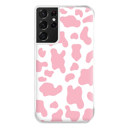 Pink Cow - Animal Patterns Phone Case for Galaxy S21 Ultra