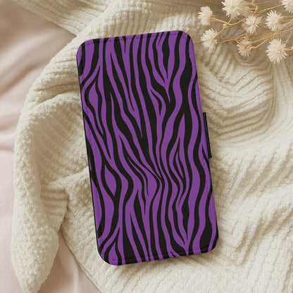Purple Zebra - Animal Patterns Wallet Phone Case