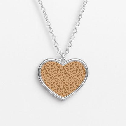 Leopard - Animal Patterns Heart Necklace