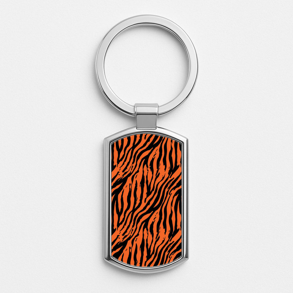 Tiger - Animal Patterns Silver Keyring