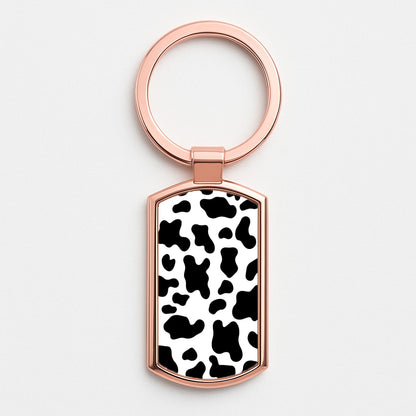 Cow - Animal Patterns Rose Gold Keyring