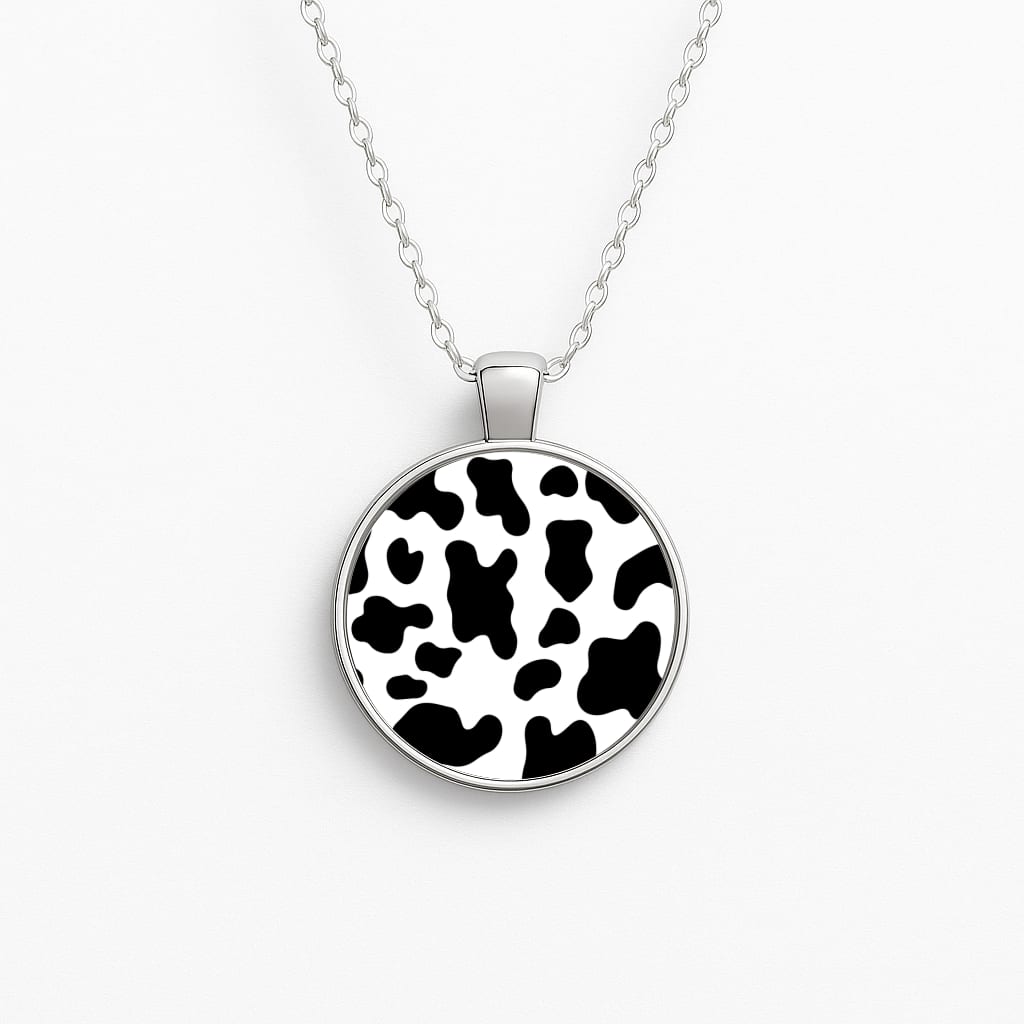 Cow - Animal Patterns Circle Necklace