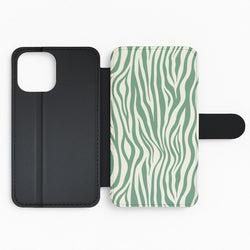 Green Zebra - Animal Patterns Flip Phone Case