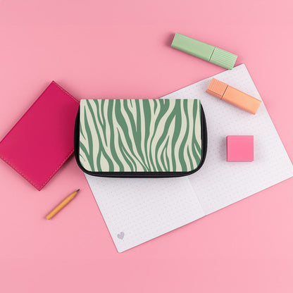 Green Zebra - Animal Patterns Pencil Case