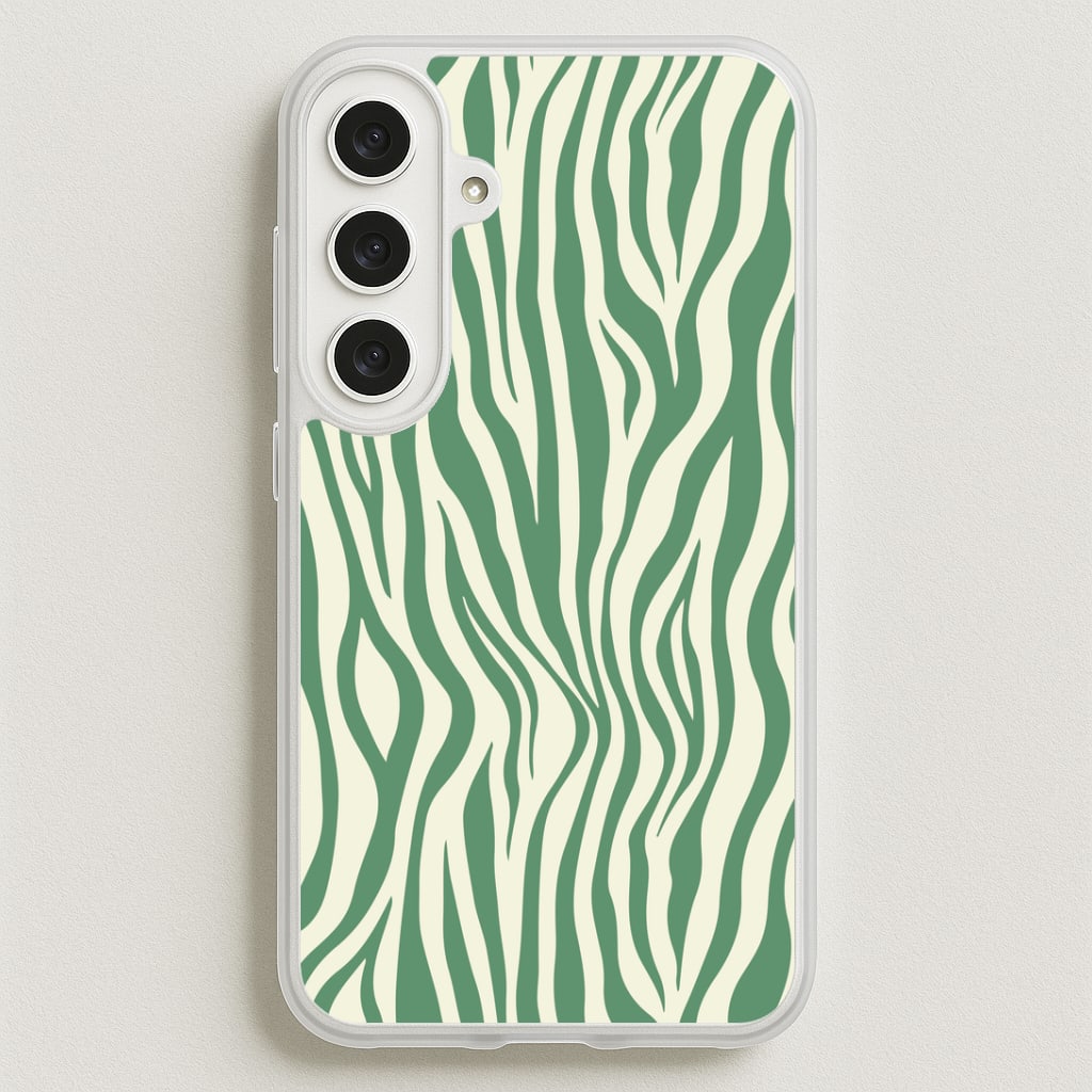 Green Zebra - Animal Patterns Phone Case for Galaxy S25FE