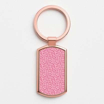 Pink Cheetah - Animal Patterns Rose Gold Keyring