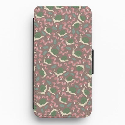 Snails - Animal Patterns Flip / Wallet Phone Case