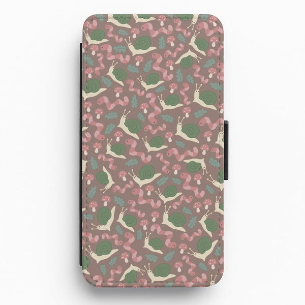 Snails - Animal Patterns Flip / Wallet Phone Case