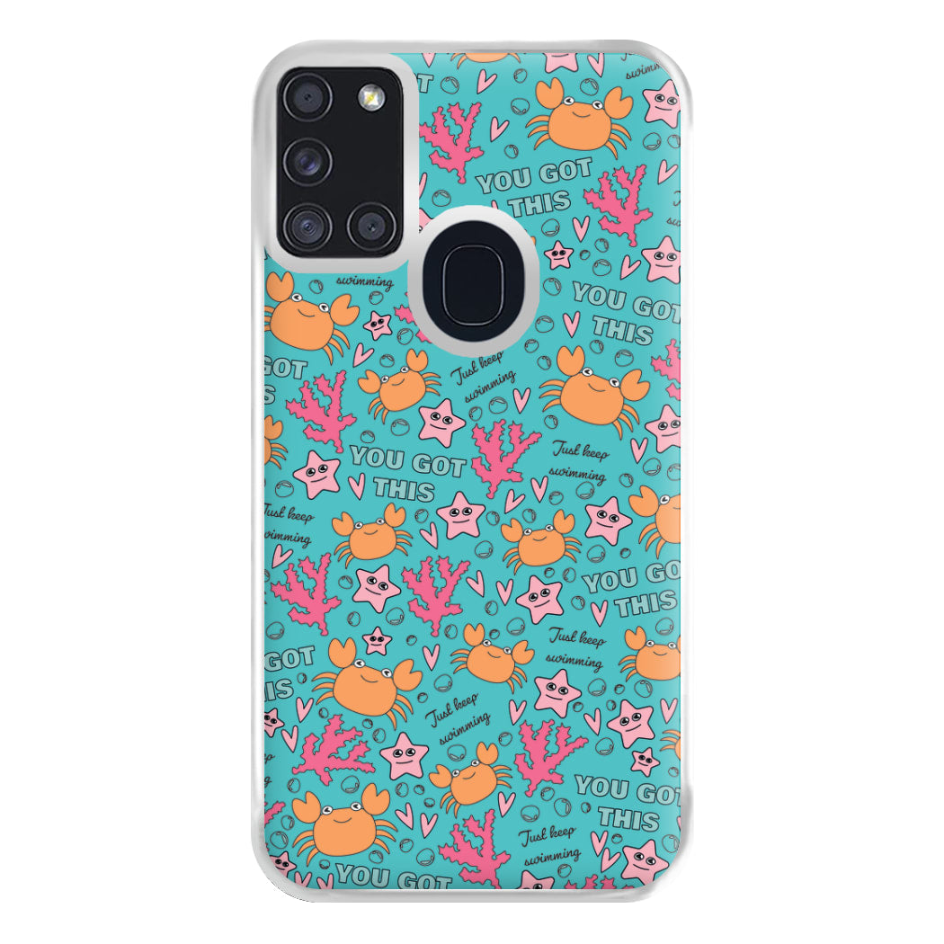 Crabs - Animal Patterns Phone Case for Galaxy A21s