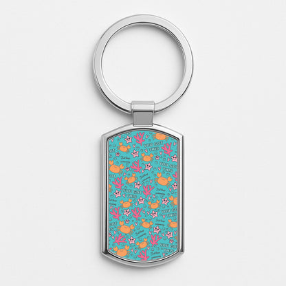 Crabs - Animal Patterns Silver Keyring