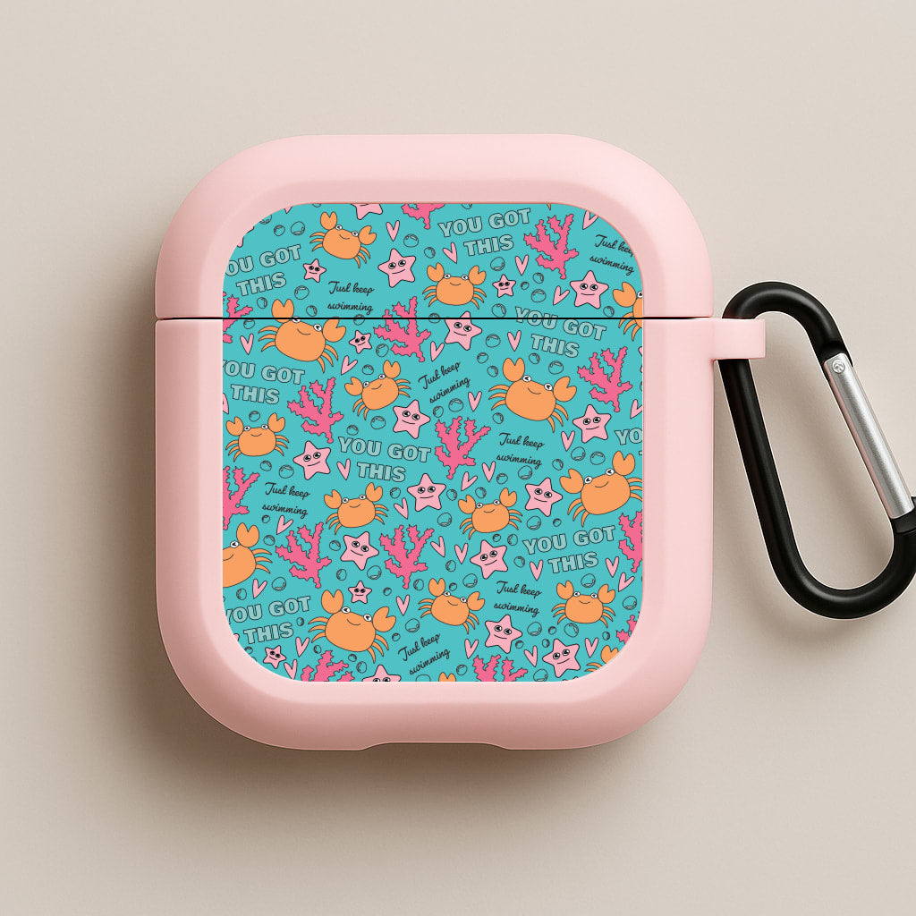 Crabs - Animal Patterns Pink AirPods Case