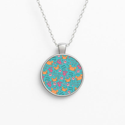 Crabs - Animal Patterns Circle Necklace
