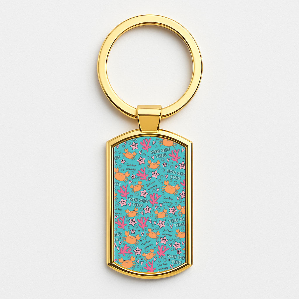 Crabs - Animal Patterns Gold Keyring