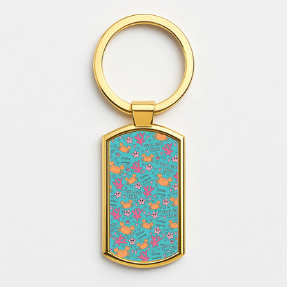 Crabs - Animal Patterns Gold Keyring